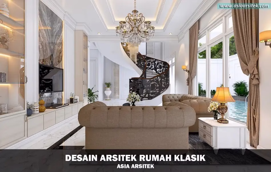 Desain Rumah Mewah Klasik 2 Lantai di Bintaro
