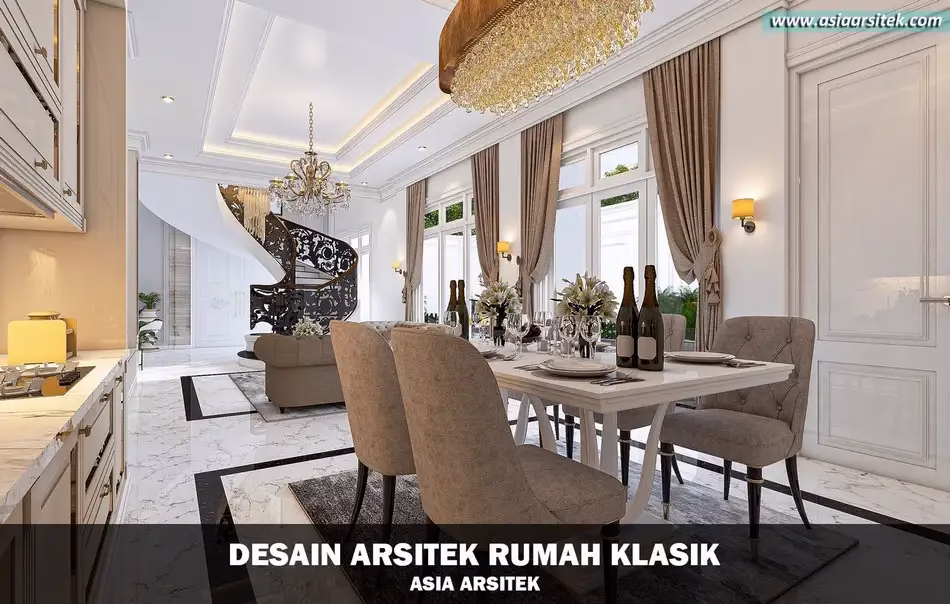 Desain Rumah Mewah Klasik 2 Lantai di Bintaro
