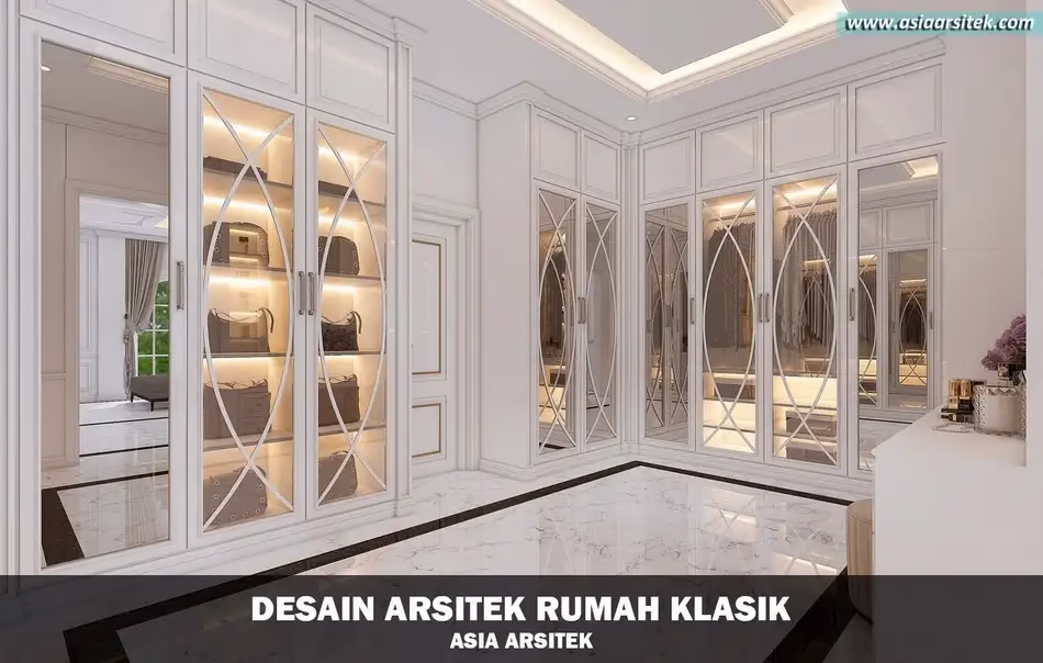 Desain Rumah Mewah Klasik 2 Lantai di Cibubur Bekasi