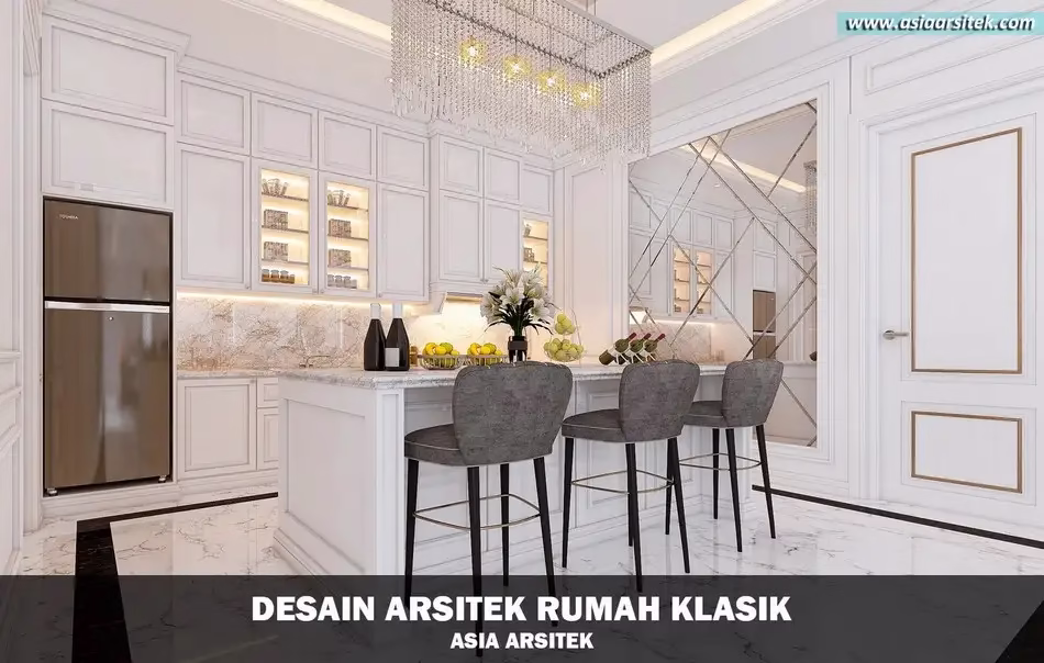 Desain Rumah Mewah Klasik 2 Lantai di Cibubur Bekasi