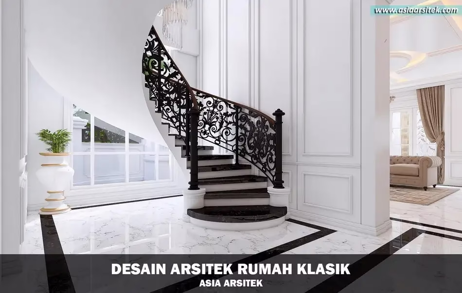 Desain Rumah Mewah Klasik 2 Lantai di Cibubur Bekasi