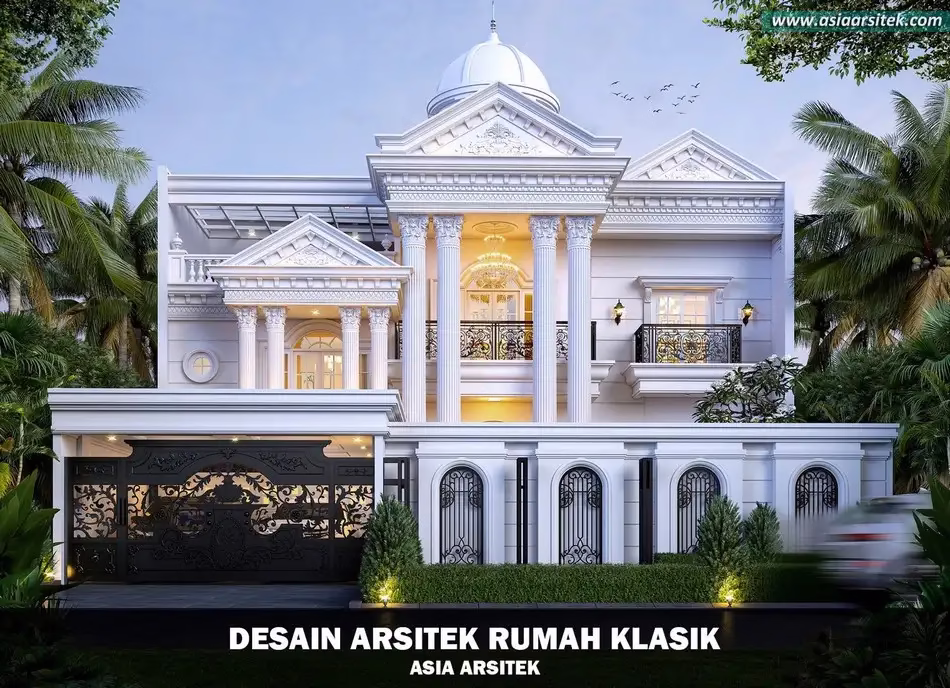 Desain Rumah Mewah Klasik 2 Lantai di Cibubur