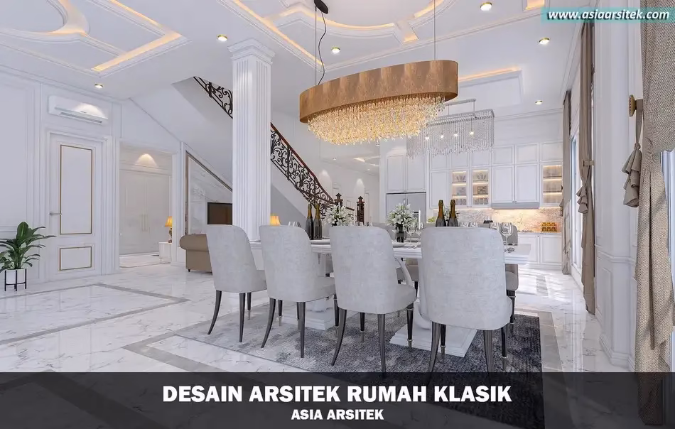 Desain Rumah Mewah Klasik 2 Lantai di Cikarang Utara