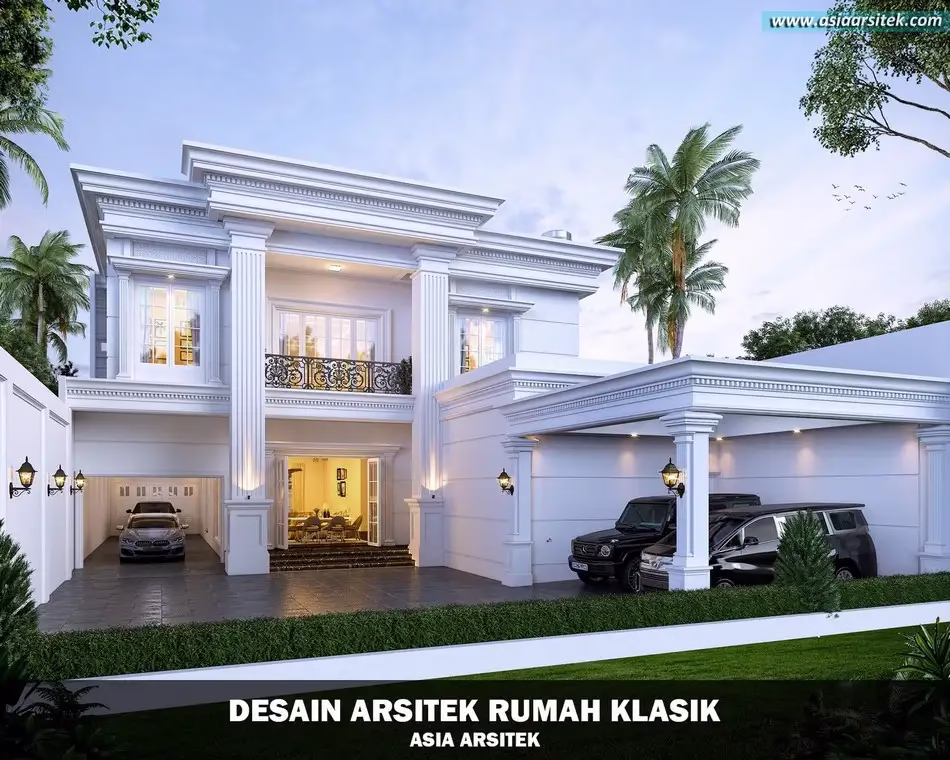 Desain Rumah Mewah Klasik 2 Lantai di Jatiasih Bekasi