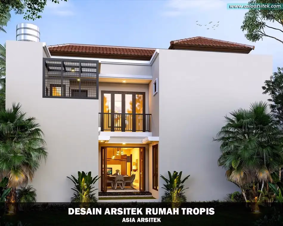 Desain Rumah Tropis 2 Lantai Bintaro