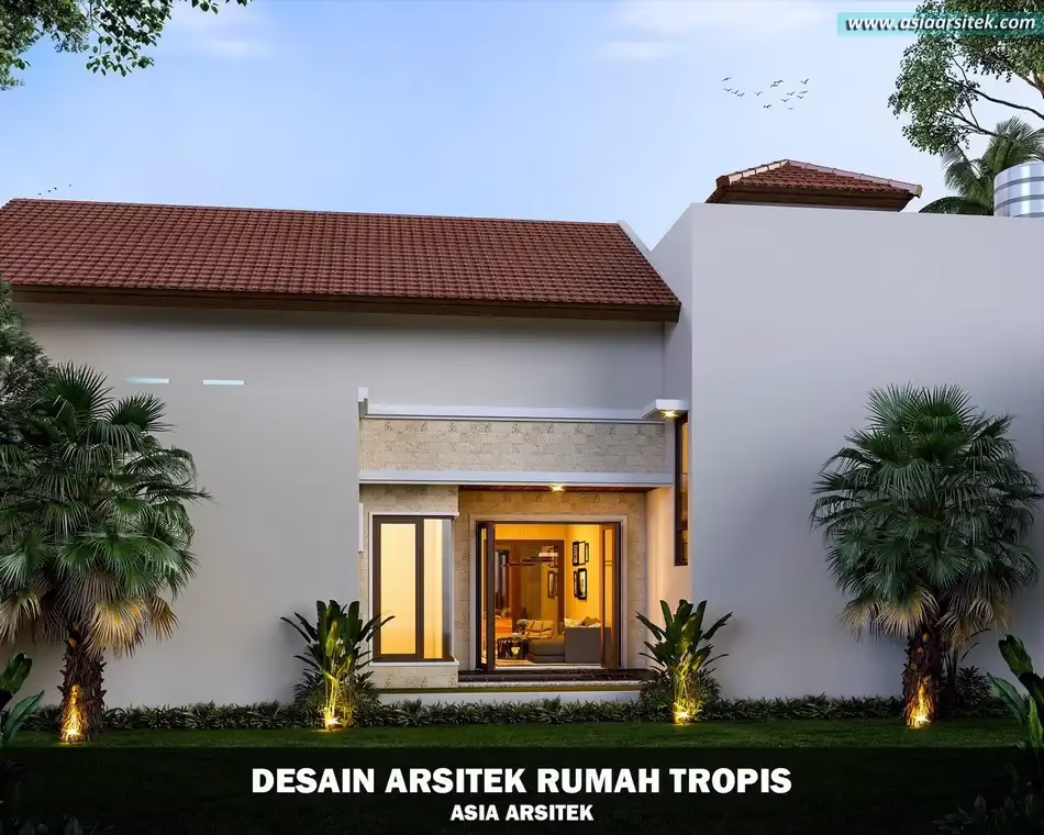 Desain Rumah Tropis 2 Lantai Bintaro