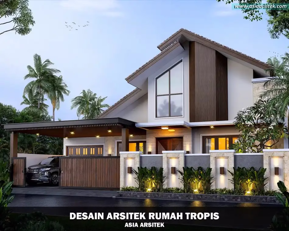 Desain Rumah Tropis 2 Lantai Bintaro