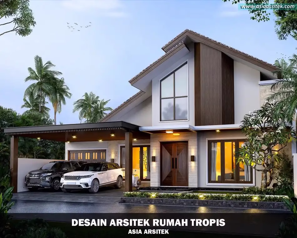 Desain Rumah Tropis 2 Lantai Bintaro