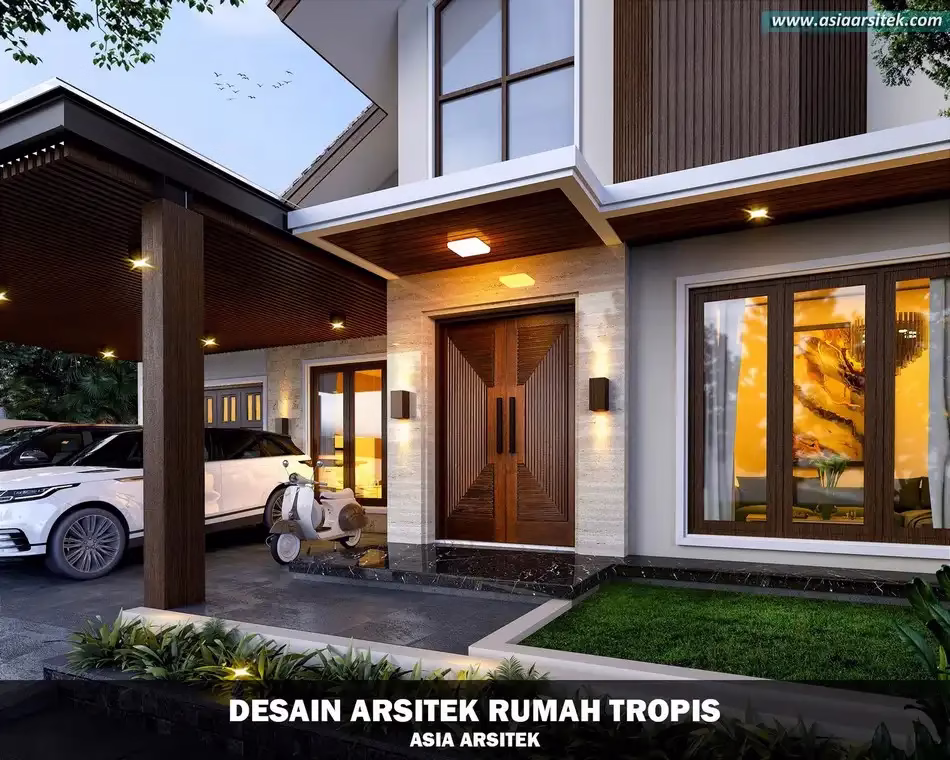 Desain Rumah Tropis 2 Lantai Bintaro