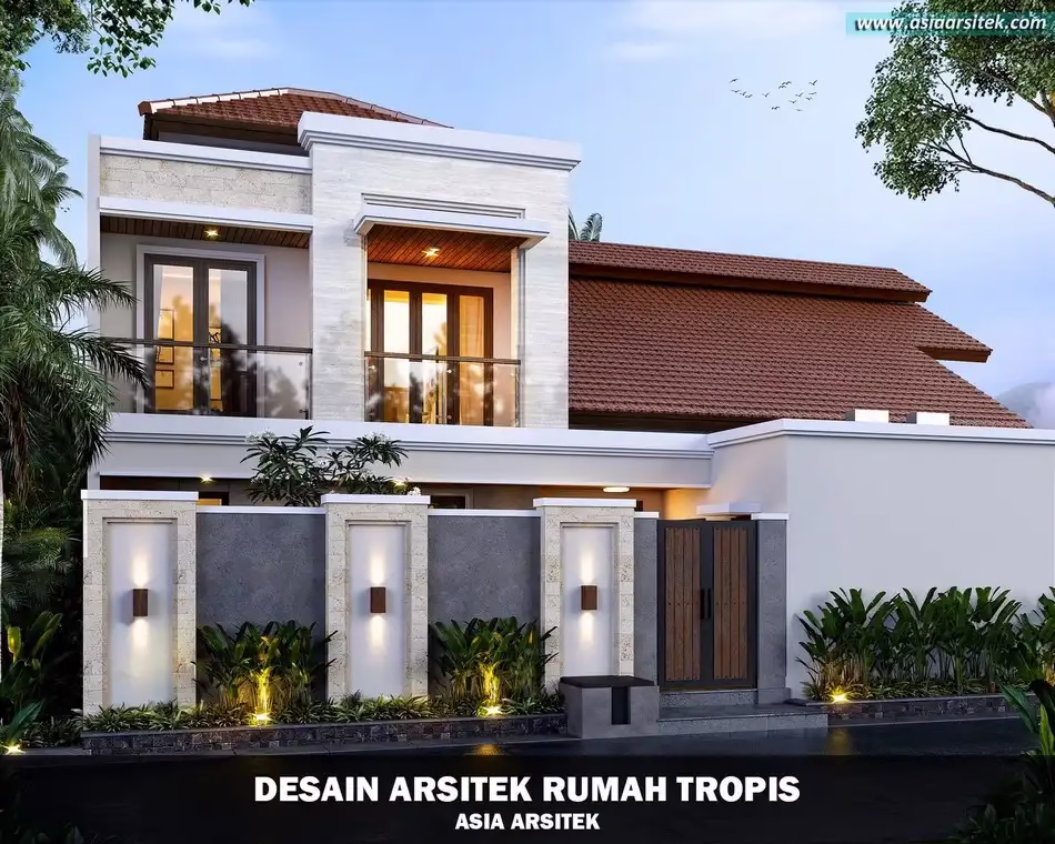 Desain Rumah Tropis 2 Lantai Bintaro
