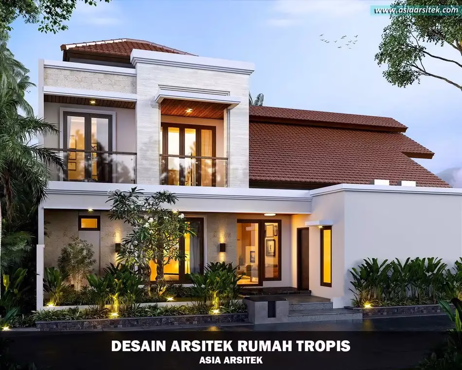 Desain Rumah Tropis 2 Lantai Bintaro