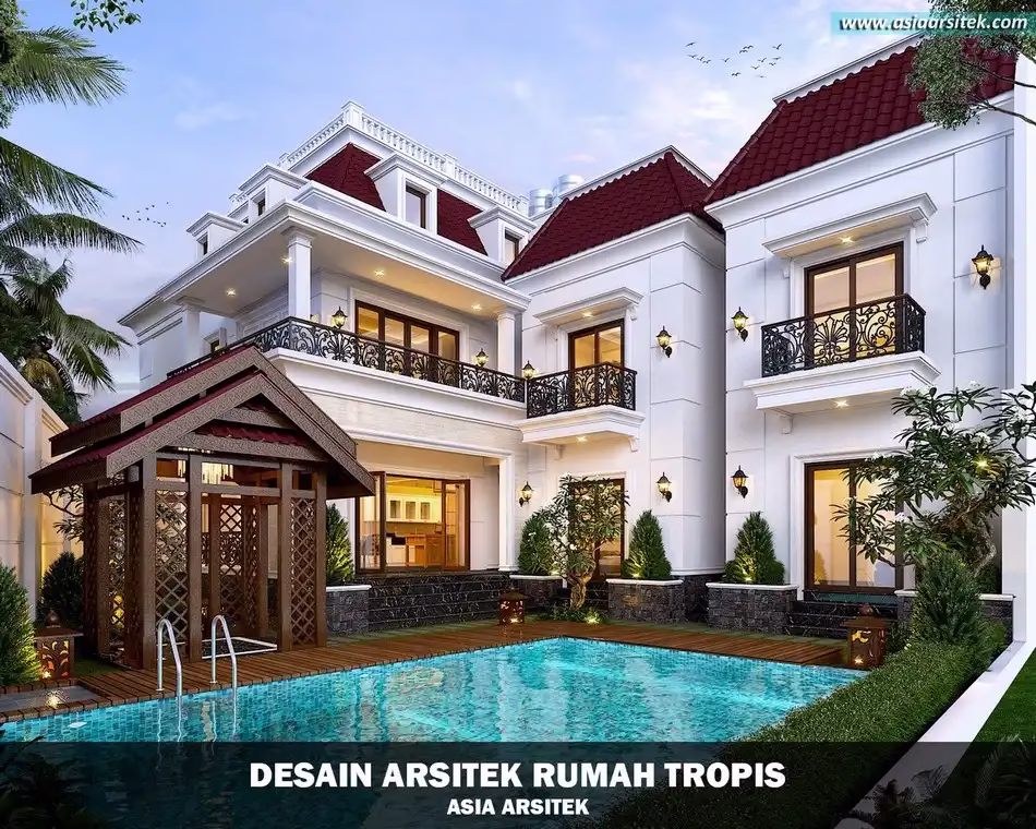 Desain Rumah Tropis 2 Lantai Sentul Bogor