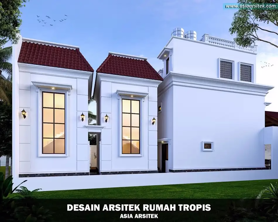 Desain Rumah Tropis 2 Lantai Sentul Bogor