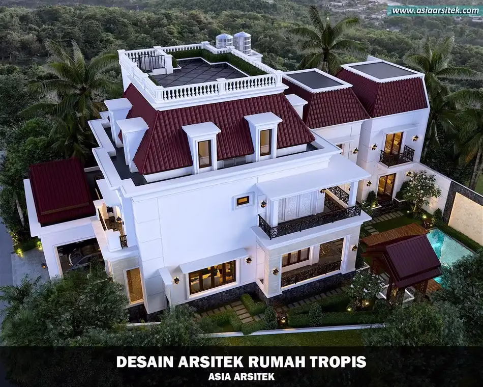Desain Rumah Tropis 2 Lantai Sentul Bogor