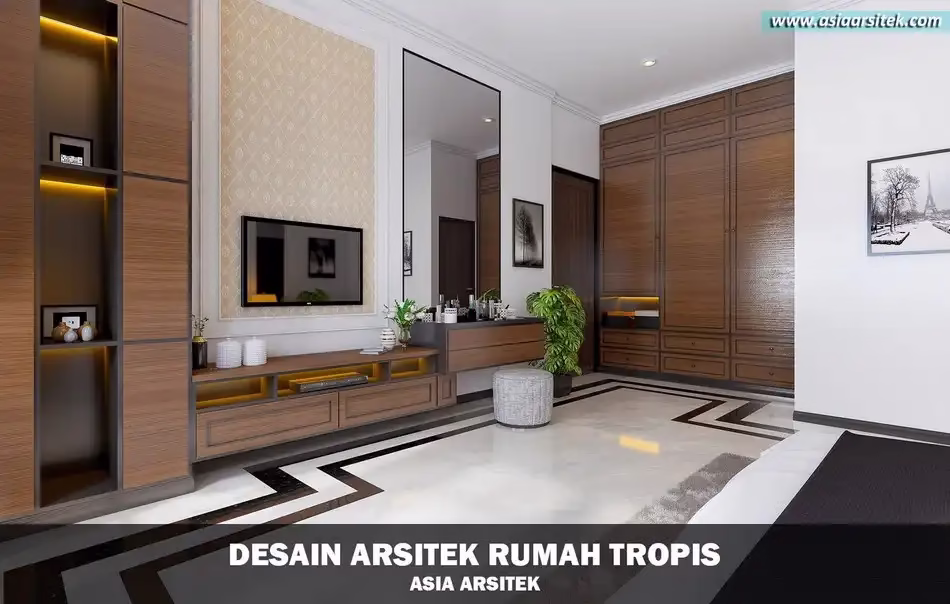 Desain Rumah Tropis Mediterania 1 Lantai