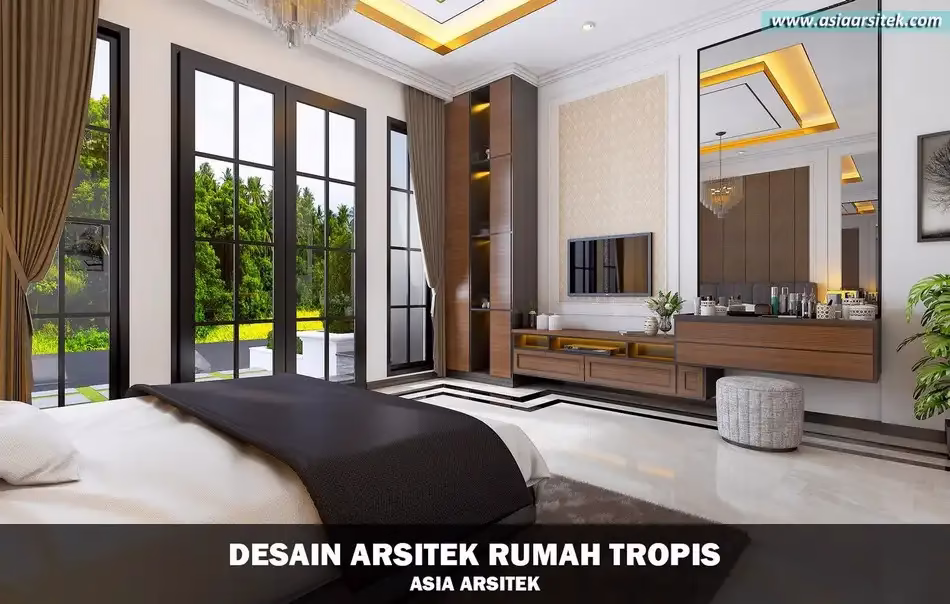Desain Rumah Tropis Mediterania 1 Lantai