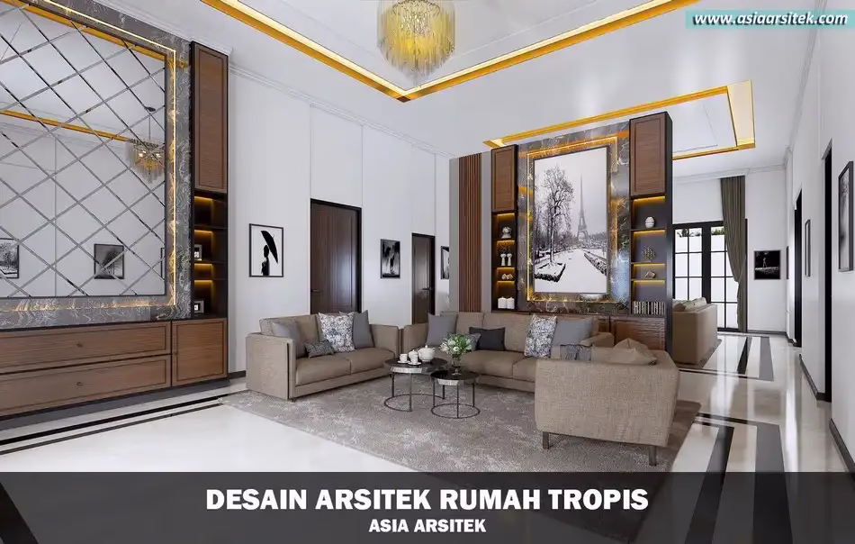 Desain Rumah Tropis Mediterania 1 Lantai