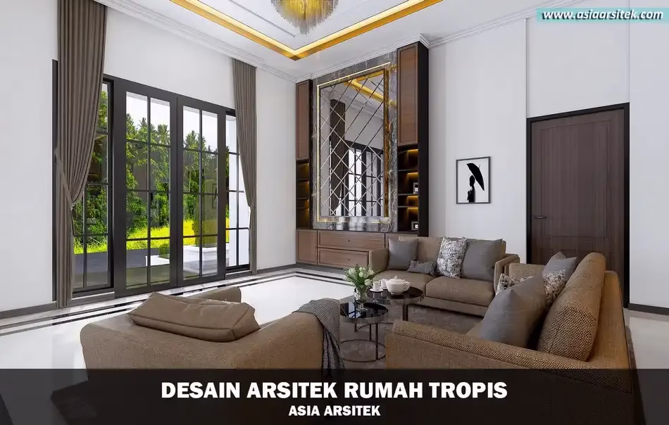 Desain Rumah Tropis Mediterania 1 Lantai