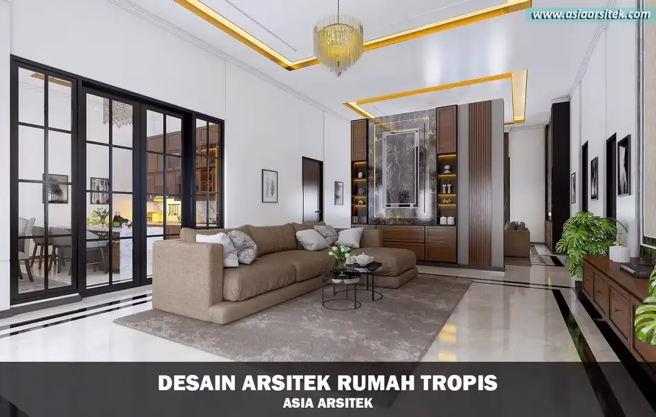 Desain Rumah Tropis Mediterania 1 Lantai