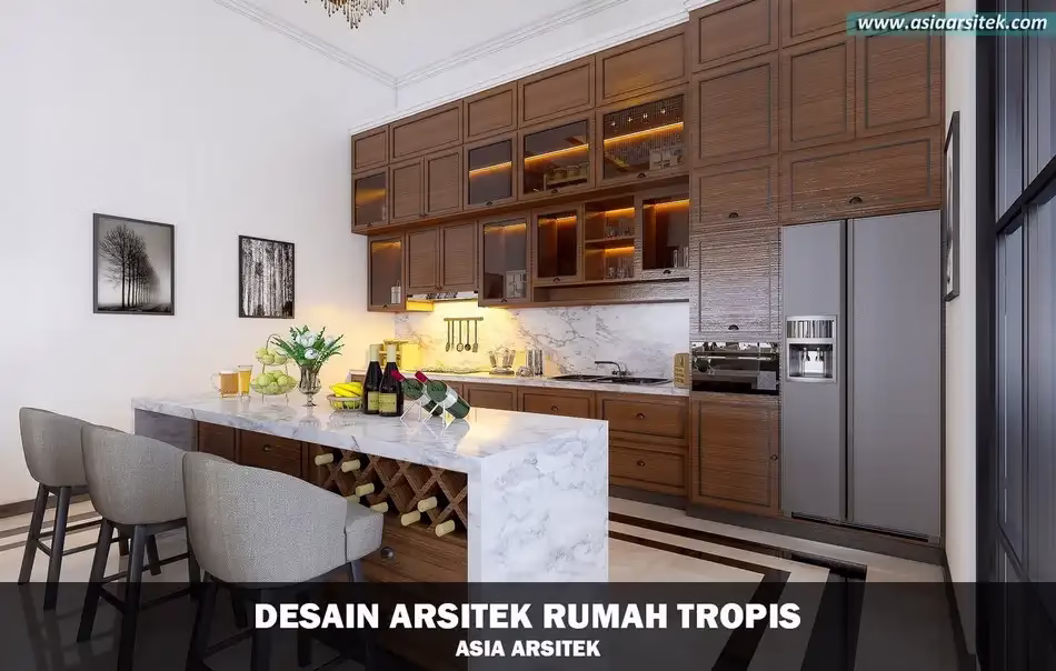 Desain Rumah Tropis Mediterania 1 Lantai
