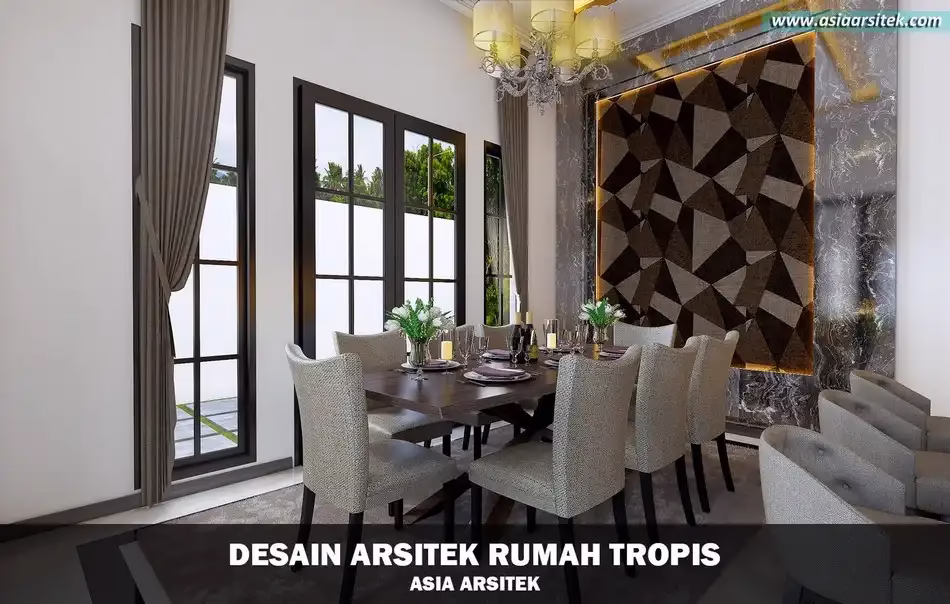Desain Rumah Tropis Mediterania 1 Lantai