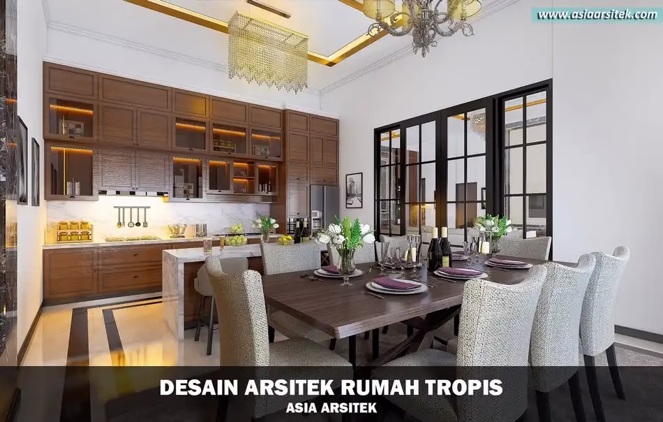 Desain Rumah Tropis Mediterania 1 Lantai