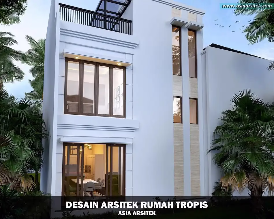 Desain Rumah Tropis Modern 2 Lantai