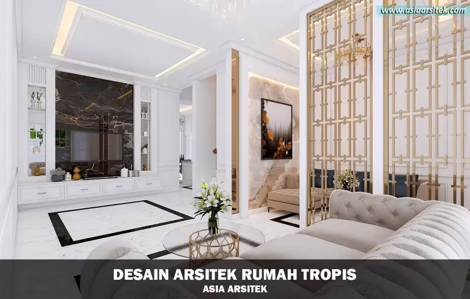 Desain Rumah Tropis Modern 3 Lantai Kembangan