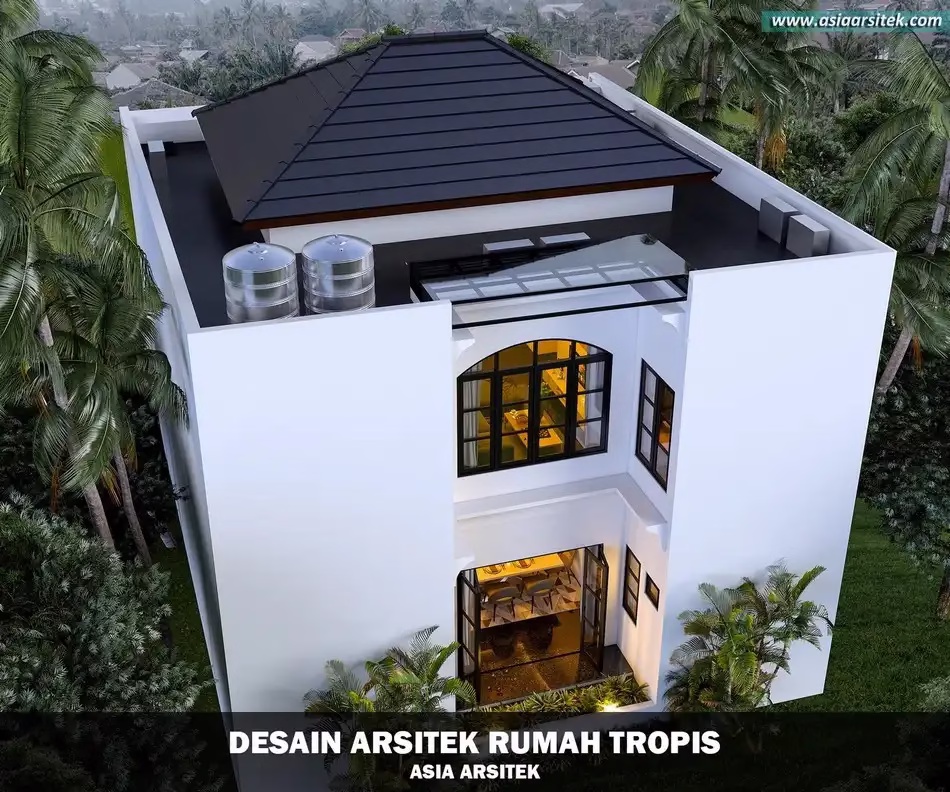 Desain Rumah Tropis Modern Tebet