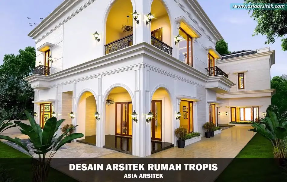 Desain rumah tropis modern 3 lantai basement