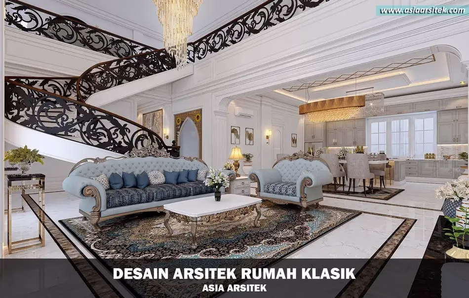 desain rumah klasik 2 lantai