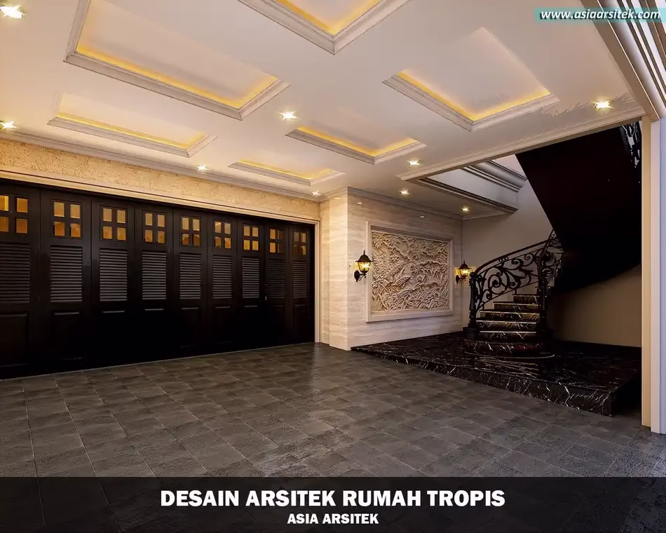 desain rumah mewah tropis 3 lantai
