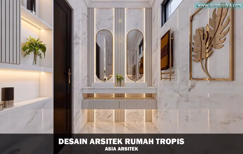 desain rumah mewah tropis 3 lantai