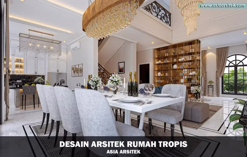 desain rumah mewah tropis 3 lantai