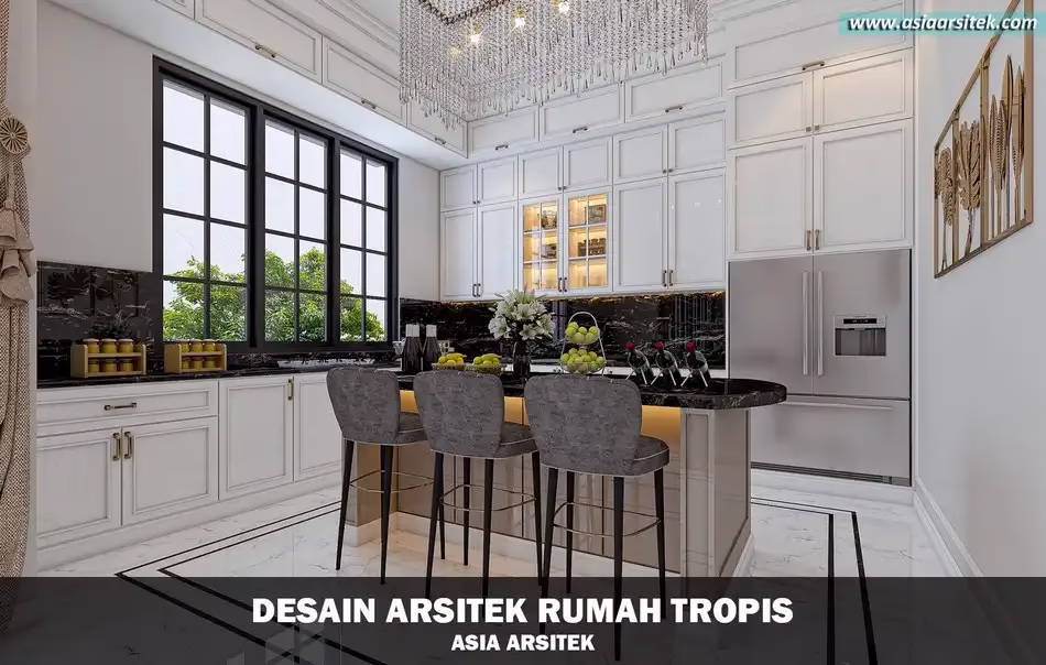 desain rumah mewah tropis 3 lantai