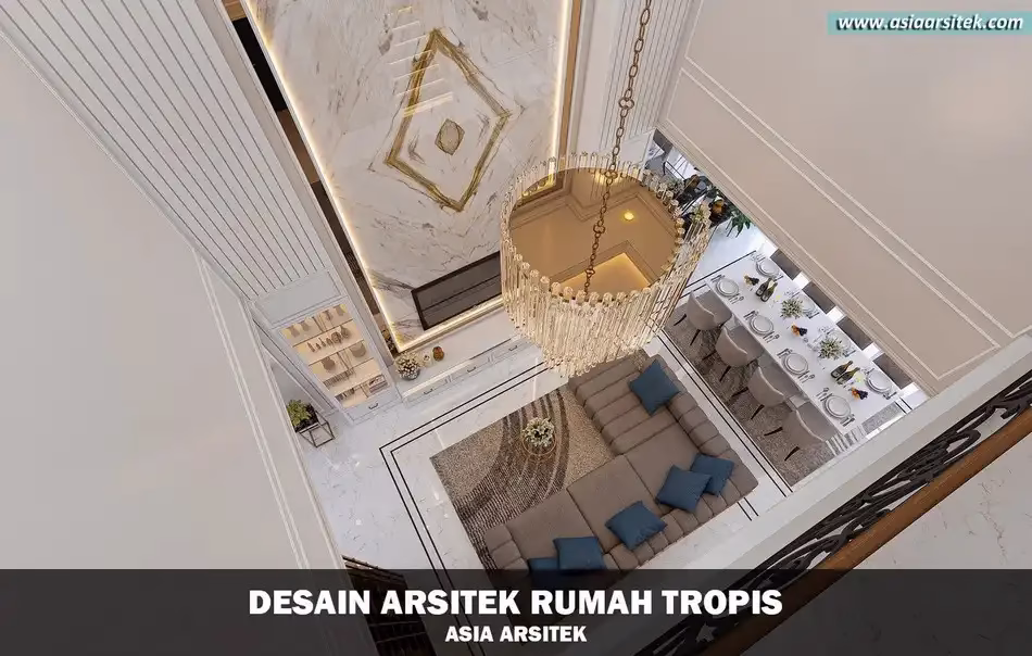 desain rumah mewah tropis 3 lantai