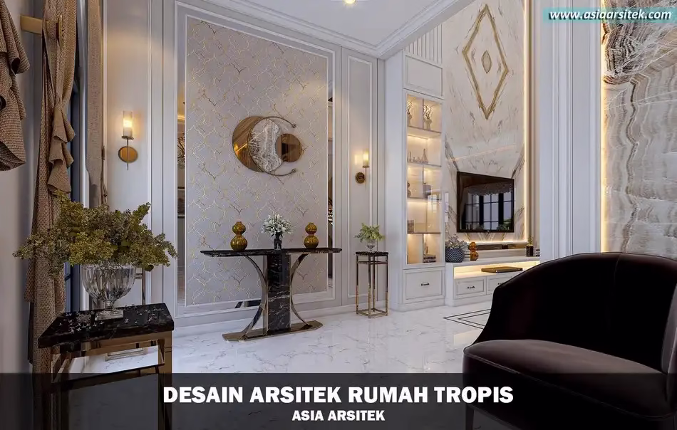 desain rumah mewah tropis 3 lantai