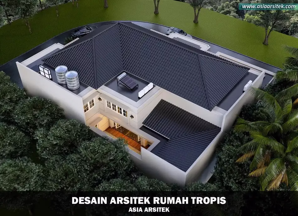 desain rumah tropis 2 lantai
