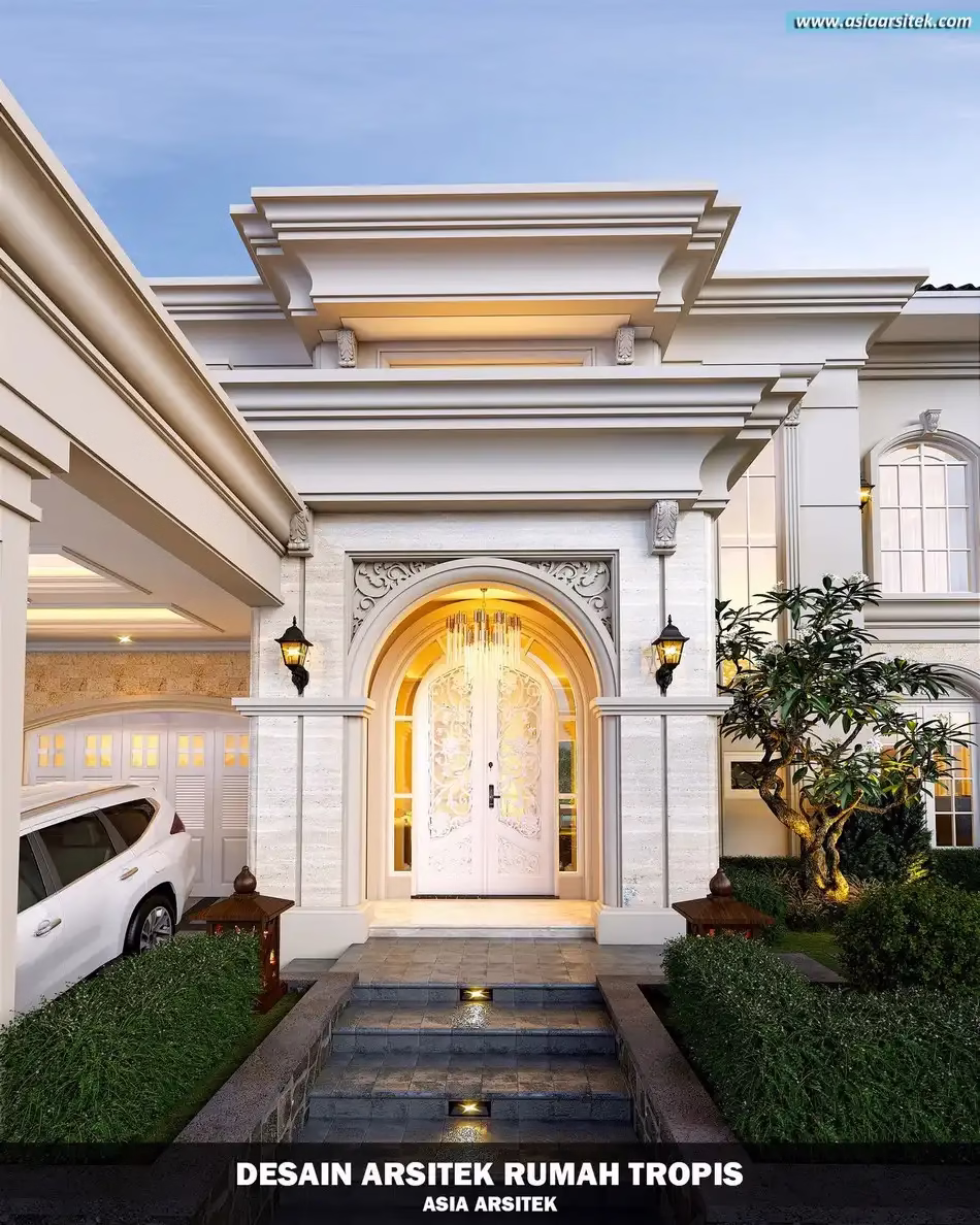 desain rumah tropis 2 lantai