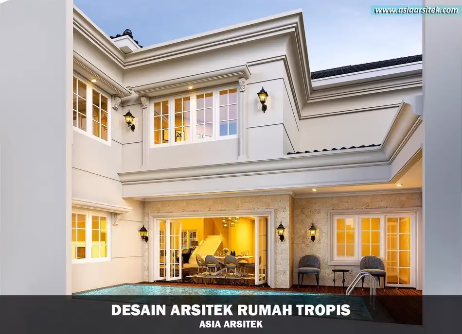 desain rumah tropis 2 lantai