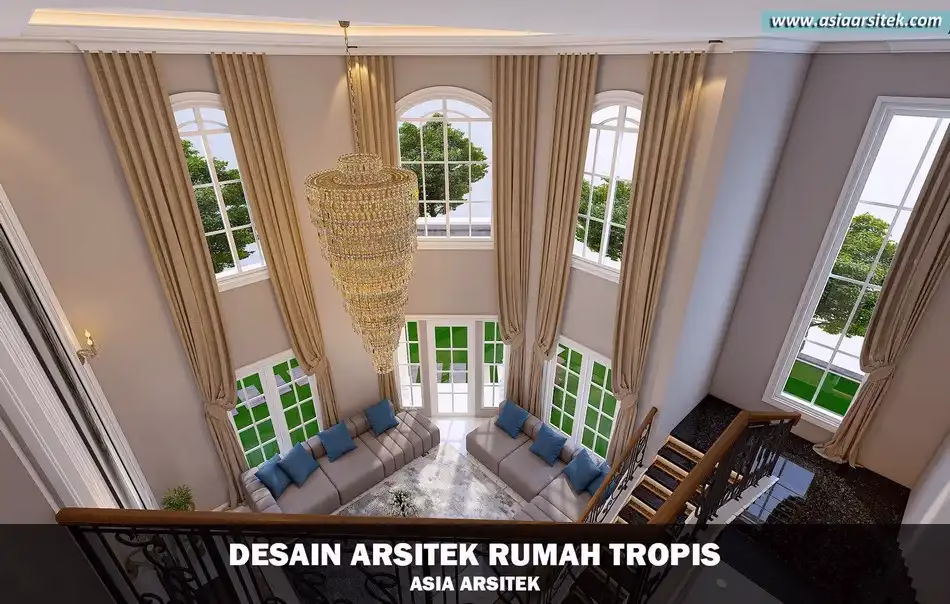 desain rumah tropis 2 lantai