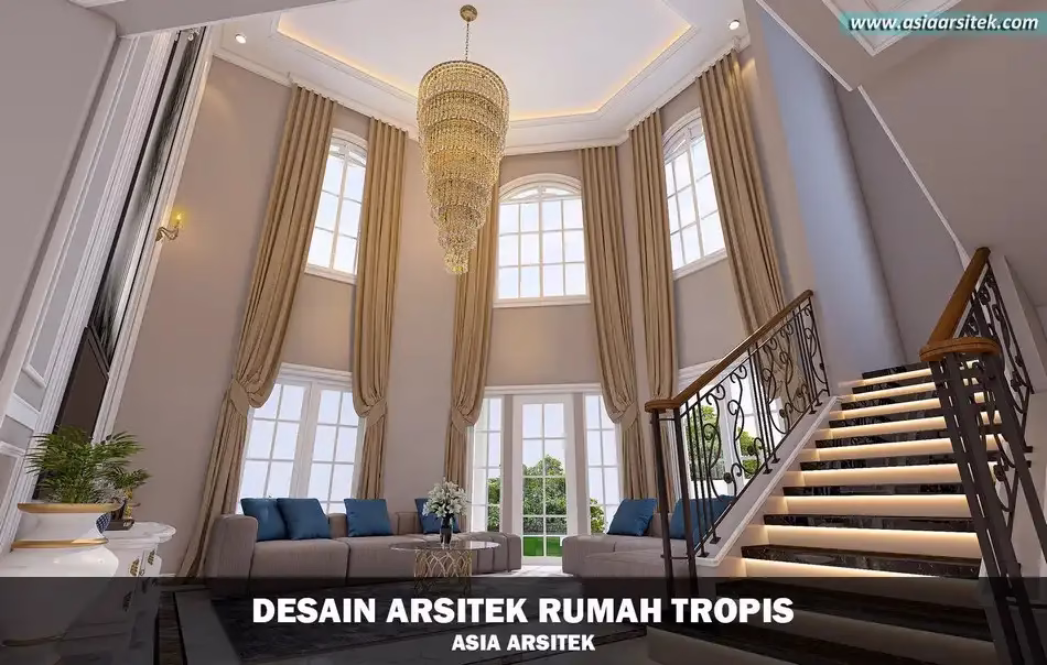 desain rumah tropis 2 lantai