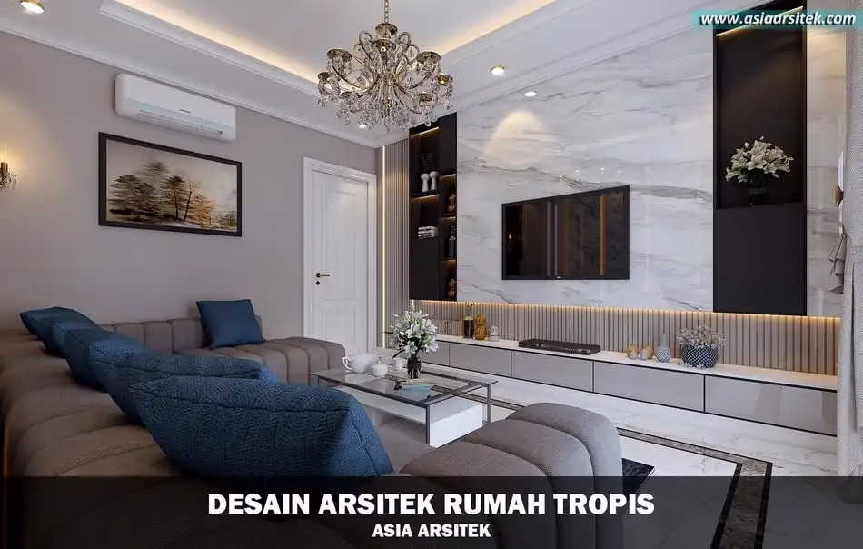 desain rumah tropis 2 lantai