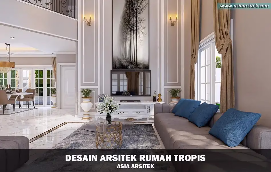 desain rumah tropis 2 lantai