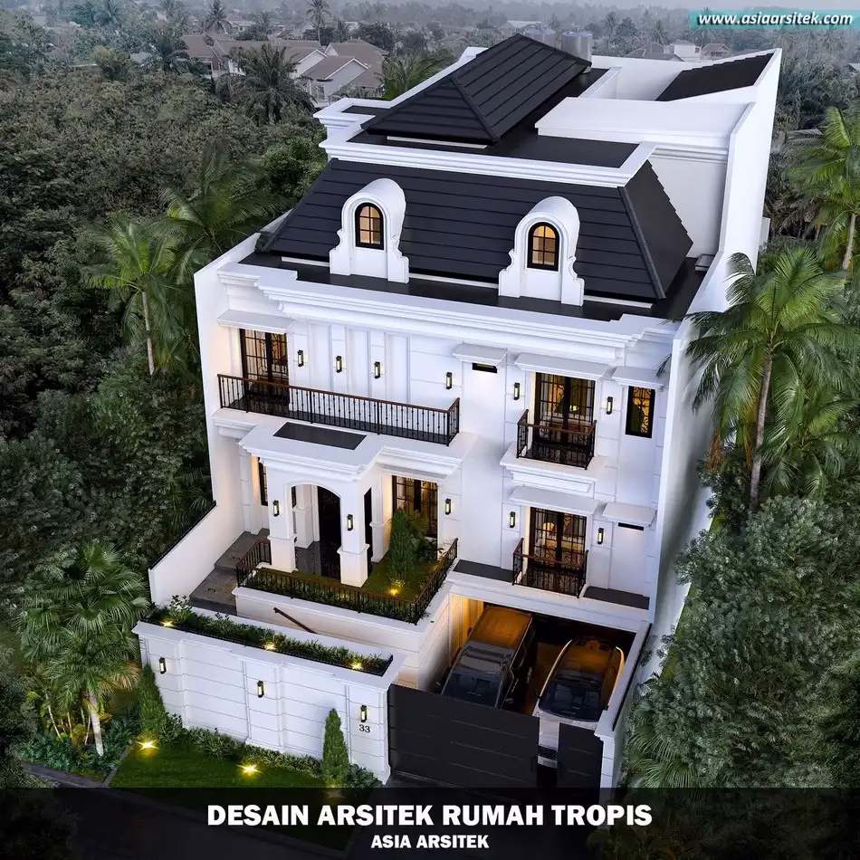 desain rumah tropis mewah Jakarta Timur