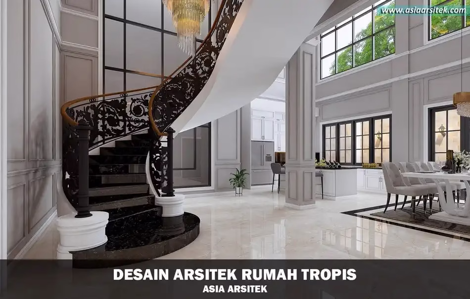 desain rumah tropis modern 3 lantai