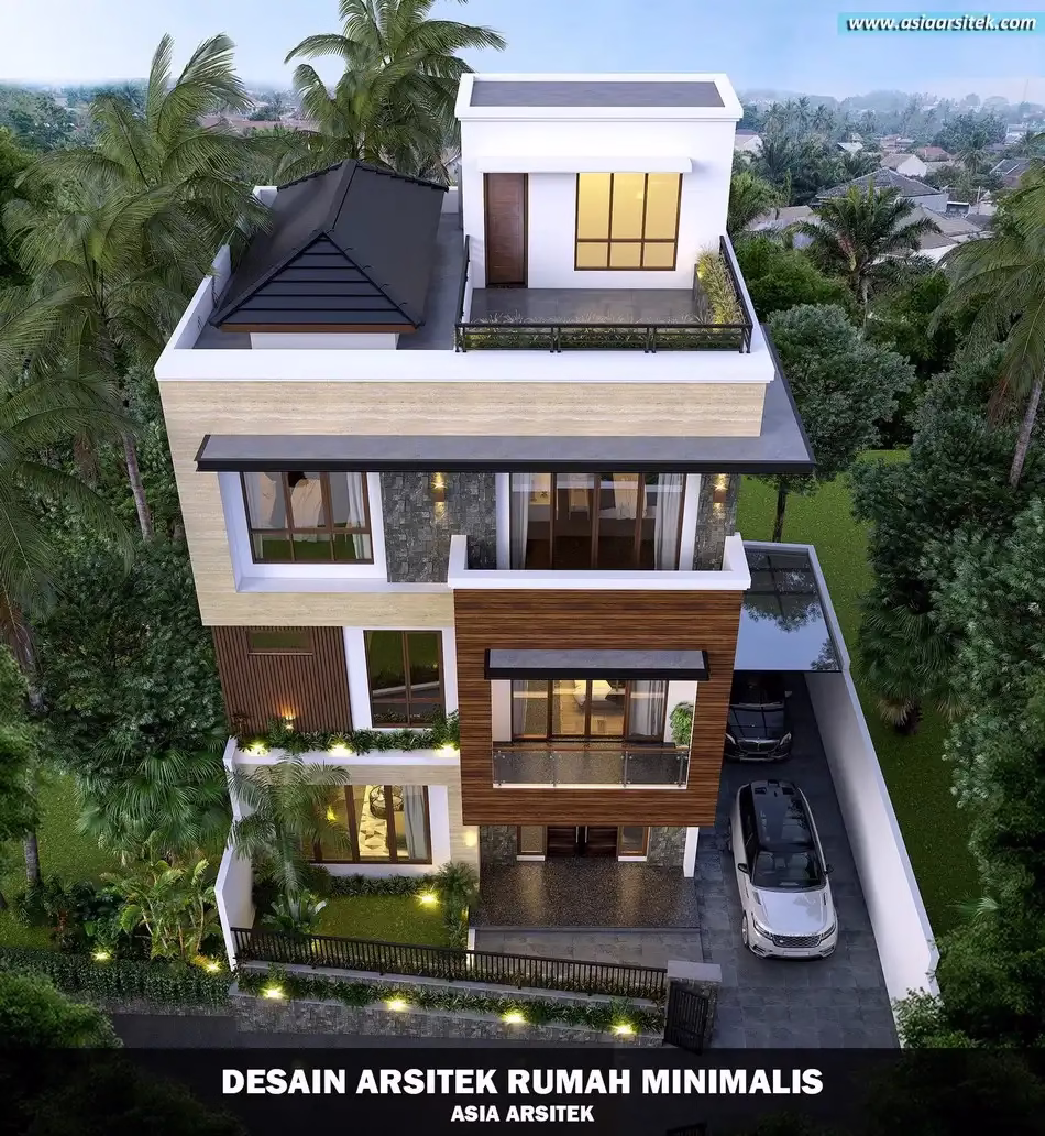 Arsitek Desain Rumah Minimalis Modern 3 Lantai di Tarakan Kalimantan Utara