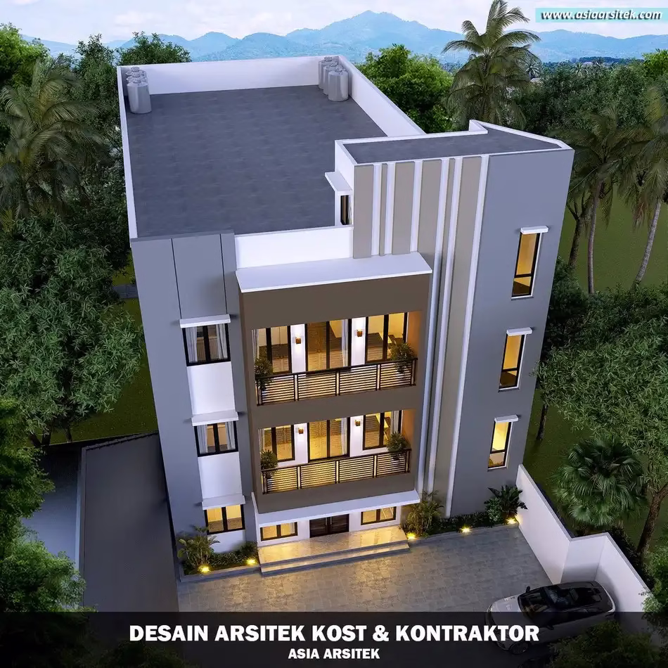 Desain Kost 3 Lantai di Ciampea Bogor