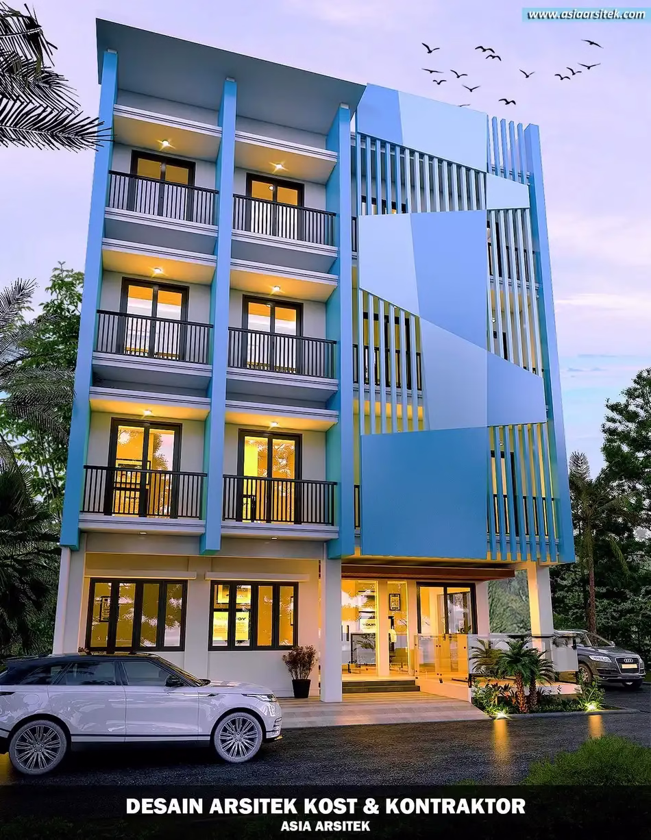 Desain Rumah Kost 4 Lantai