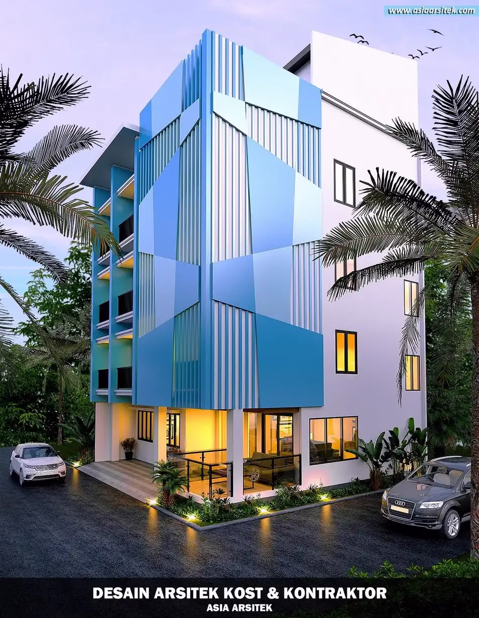 Desain Rumah Kost 4 Lantai